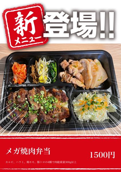 メガ盛り弁当始めました。